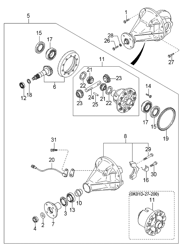 Kia 0K01D27200 Differential Assembly