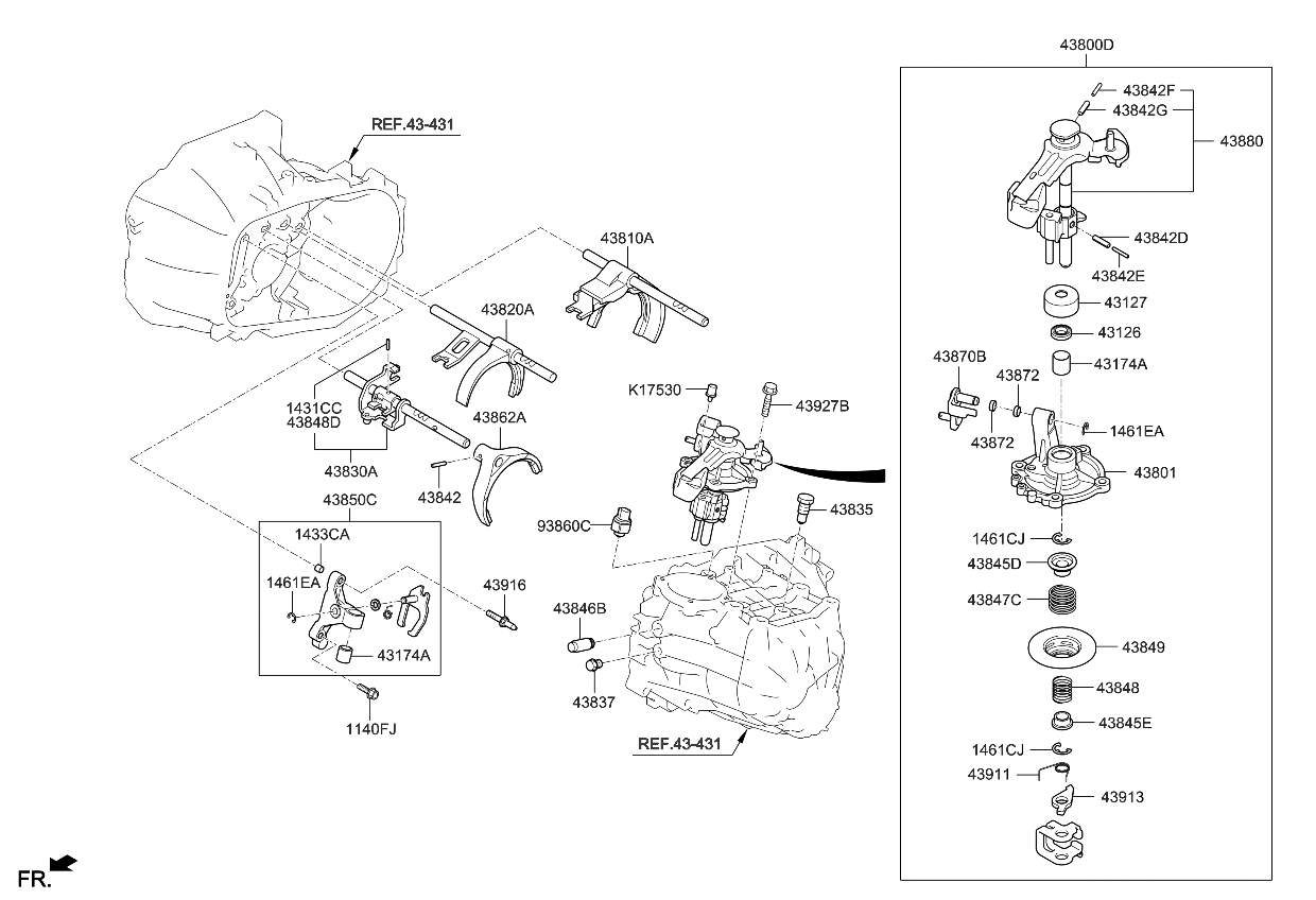 Kia 4385032211 Lever Assembly-Reverse Shift