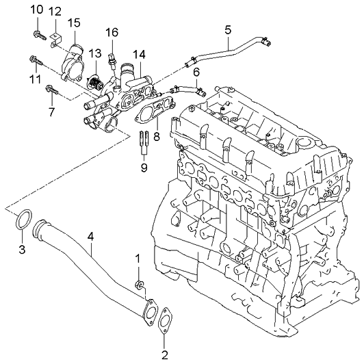 Kia 2546125002 Pipe Assembly-Coolant