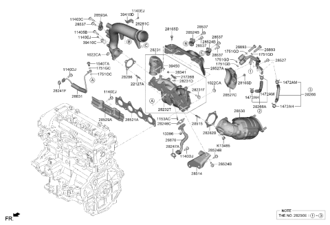 2022 Kia Soul Pipe Assembly-Oil Feed Diagram for 282402B760