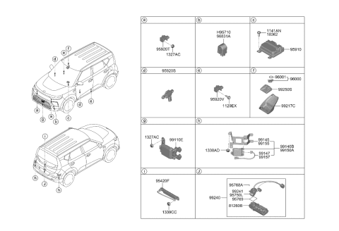 2022 Kia Soul Unit Assembly-Rear CORNE Diagram for 99140K0100