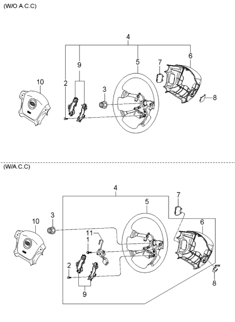 2004 Kia Spectra Plate Assembly-Horn Diagram for 561402F500