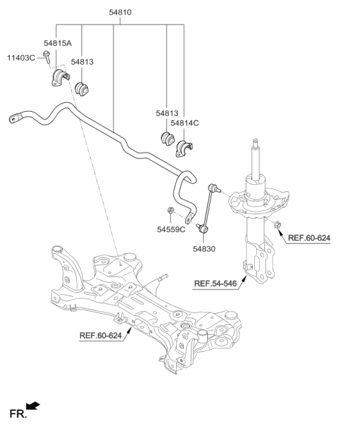 2018 Kia Niro Front Suspension Control Arm Diagram