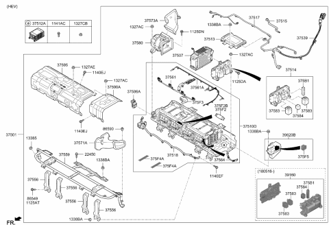 2019 Kia Niro Nut-Washer Assembly Diagram for 1327806887K
