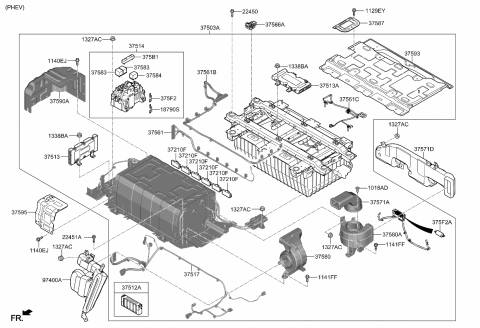 2020 Kia Optima Hybrid Fuse Box Assembly Diagram for 375F1E6000