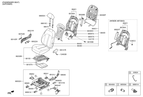 2020 Kia Optima Hybrid Switch Assembly-Power Front Diagram for 88295D4200WK