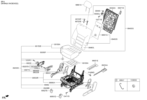 2020 Kia Sorento 2Nd Back Covering Assembly, Right Diagram for 89460C6010C61