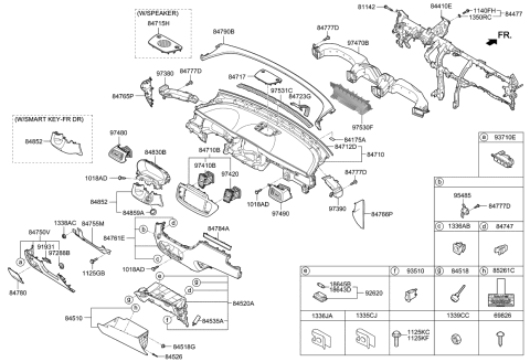 2019 Kia Sorento Grille Assembly-Center Speaker Diagram for 84715C5000BGG