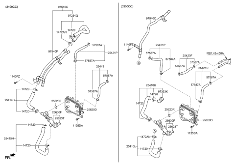 2019 Kia Sorento Hose Assembly-Radiator,Lower Diagram for 25410F6500