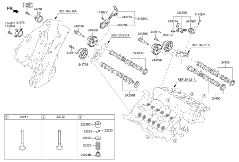 2020 Kia Sorento CAMSHAFT Assembly-EXHAUS Diagram for 247003CAJ0