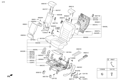 2019 Kia Sorento Foot Cover-2ND Front Inner Diagram for 89049C6000WK