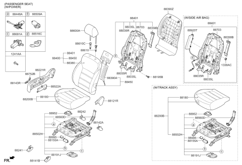 2020 Kia Sorento Front Back Covering Assembly Diagram for 88460C6500C61