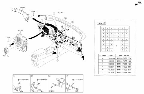 2020 Kia Sorento Instrument Junction Box Assembly Diagram for 91950C6545