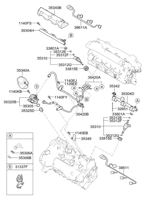 2013 Kia Cadenza Pipe Assembly-Fuel,Lower Diagram for 353053C300