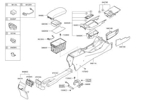 2013 Kia Cadenza Smartkey Trunk Antenna Assembly Diagram for 954203K200