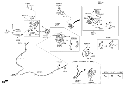 2014 Kia Cadenza Rear Wheel Hub & Bearing Assembly Diagram for 527303S200