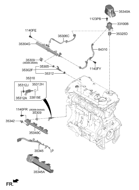 2024 Kia Sportage Throttle Body & Injector Diagram