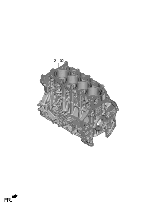 2023 Kia Sportage Short Engine Assy Diagram