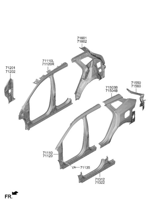 2023 Kia Sportage Side Body Panel Diagram