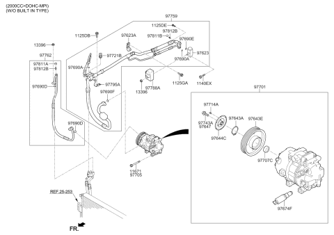 2015 Kia Sorento Air Conditioner Compressor Assembly Diagram for 97701C6500