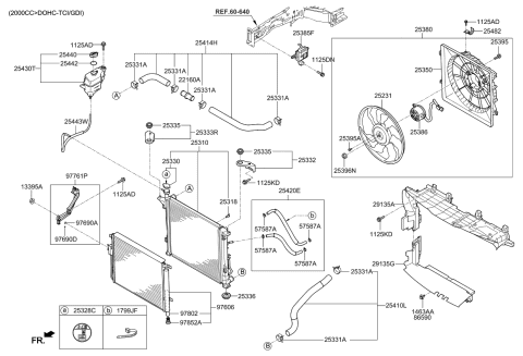 2016 Kia Sorento Hose Assembly-Radiator,Lower Diagram for 25410C5800