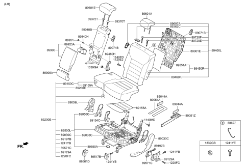2016 Kia Sorento Rear Seat Armsest Cup Holder Assembly Diagram for 89925C6300BGG