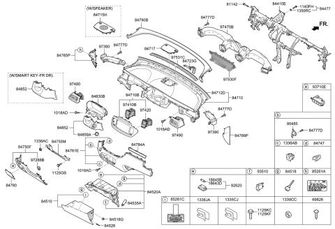 2018 Kia Sorento Cover Assembly-Crash Pad Side Diagram for 84765C6000BHH