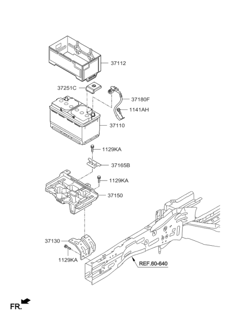 2015 Kia Sorento Battery Sensor Assembly Diagram for 37180C6000
