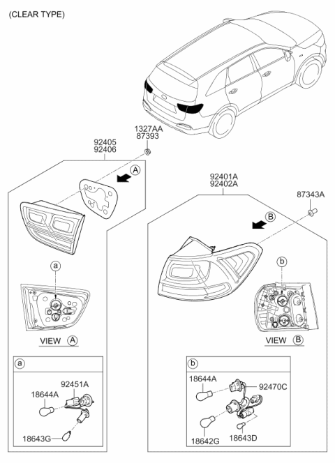 2015 Kia Sorento Lamp Assembly-Rear Combination Diagram for 92402C6100