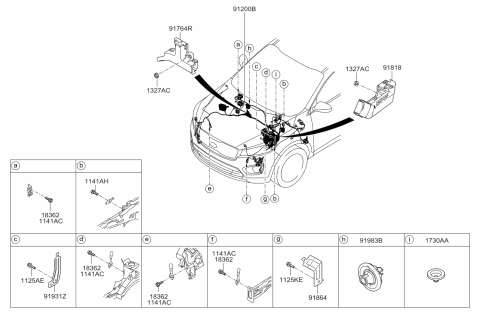 2015 Kia Sorento Wiring Assembly-Front Diagram for 91200C6472