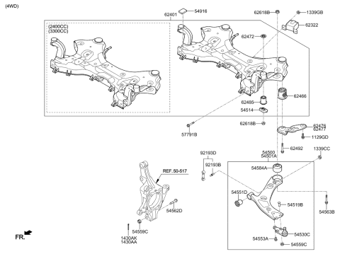 2015 Kia Sorento Ball Joint Assembly-Lower Diagram for 54530C5100