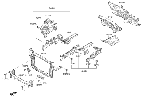 2015 Kia Sorento Fender Apron & Radiator Support Panel Diagram