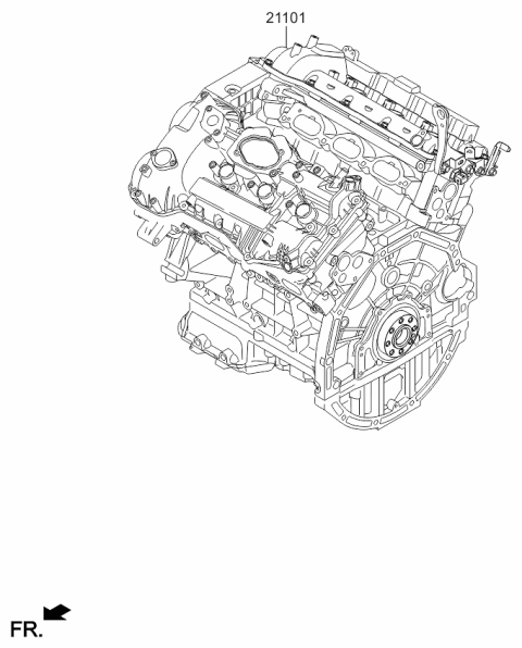 2017 Kia Sorento Engine Assembly-Sub Diagram for 169W13CS00
