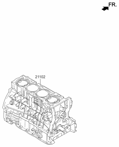 2018 Kia Sorento Engine Assembly-Short Diagram for 211022GK07
