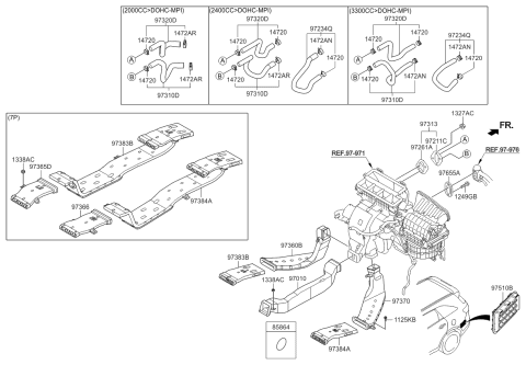 2017 Kia Sorento Duct-Rear Heating A Diagram for 97371C6100