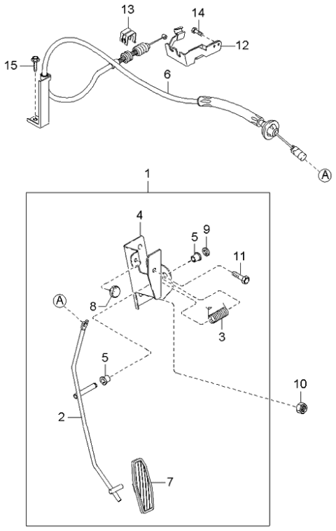 2001 Kia Sedona Pad-Pedal Diagram for 0K55241711
