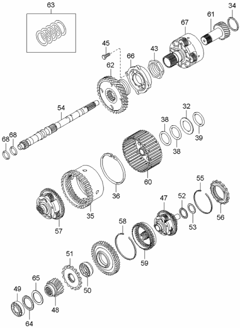 2002 Kia Sedona Roller Bearing Diagram for 4572539570