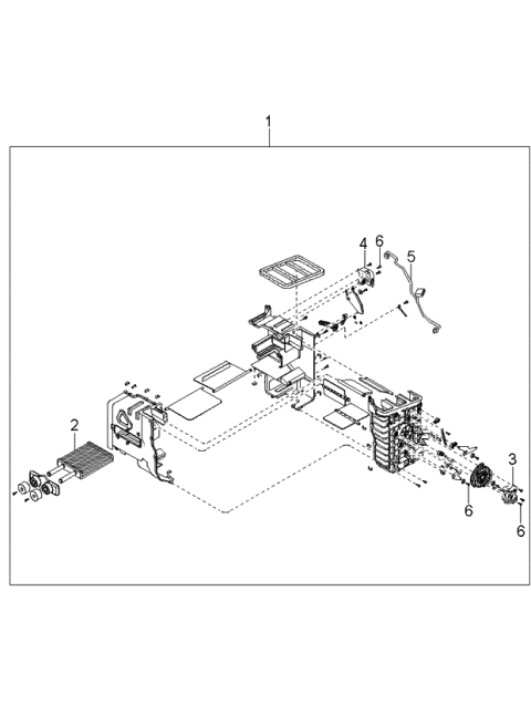 2005 Kia Sedona Core Assembly-Heater Diagram for 1K52Y61H01