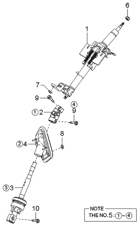 2004 Kia Sedona Steering Column & Shafts Diagram