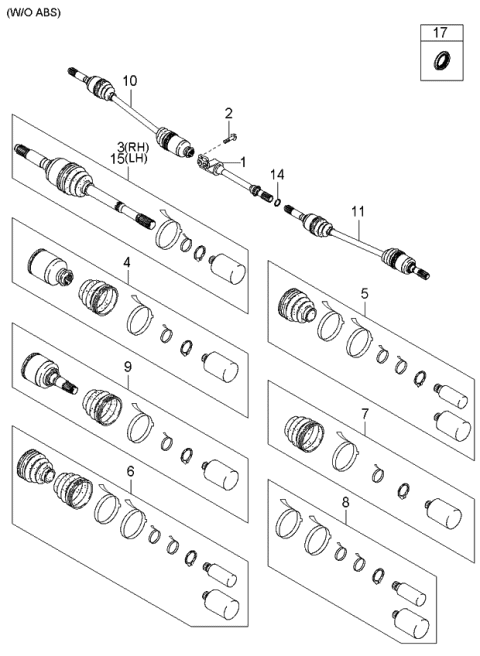 2002 Kia Sedona Seal-Oil Inner Diagram for 0K55233065