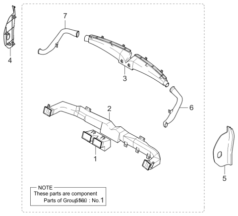 2003 Kia Sedona Cover Assembly-Side, LH Diagram for 0K53A64960BCY