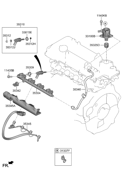 2021 Kia Seltos Throttle Body & Injector Diagram 1