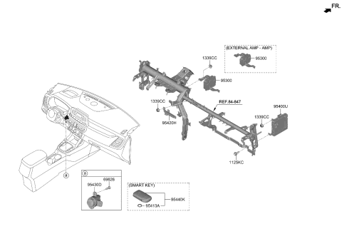 2022 Kia Seltos Button Start Swtich Assembly Diagram for 93500Q5000