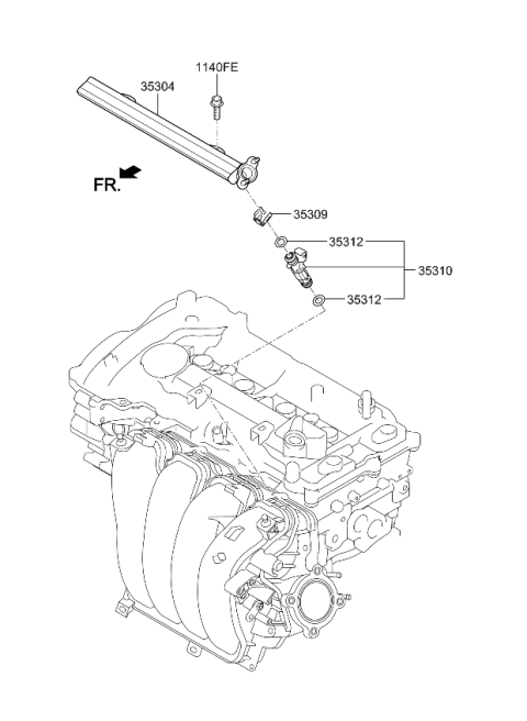 2021 Kia Seltos Throttle Body & Injector Diagram 2