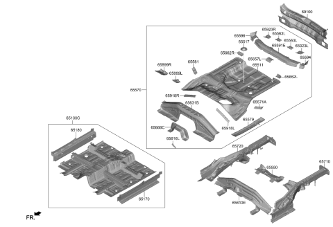 2022 Kia Seltos Panel Assembly-Floor,Ctr Diagram for 65100Q5100