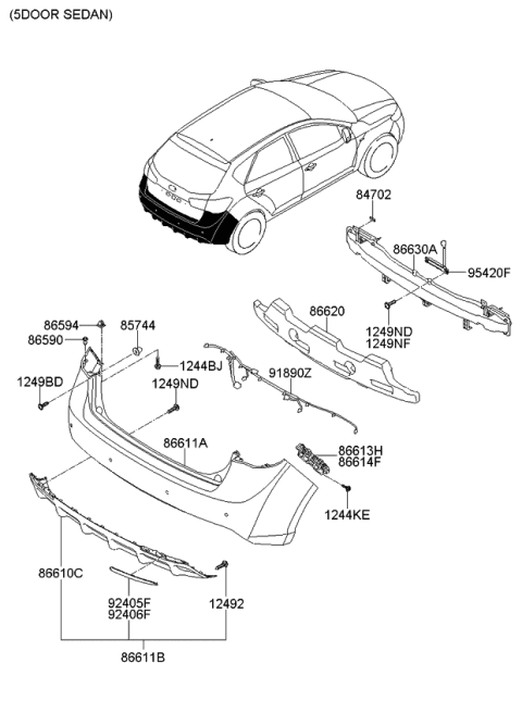 2010 Kia Forte Koup Rear Bumper Diagram 3