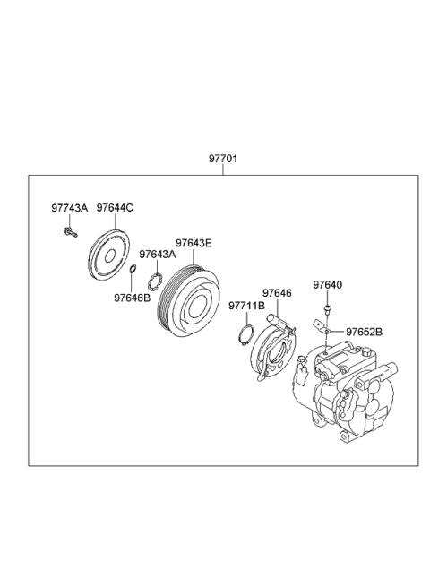 2009 Kia Forte Air Condition System-Cooler Line, Front Diagram 2