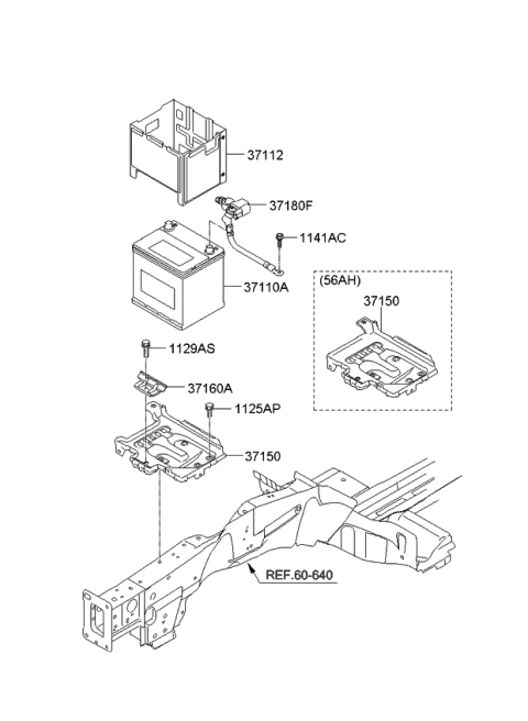 2013 Kia Forte Tray Assembly-Battery Diagram for 371501M000