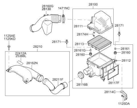2013 Kia Forte Duct-Air Diagram for 282101M400