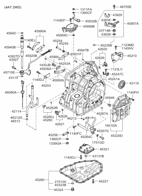 2012 Kia Forte Koup Case-Transmission Diagram for 4524123950